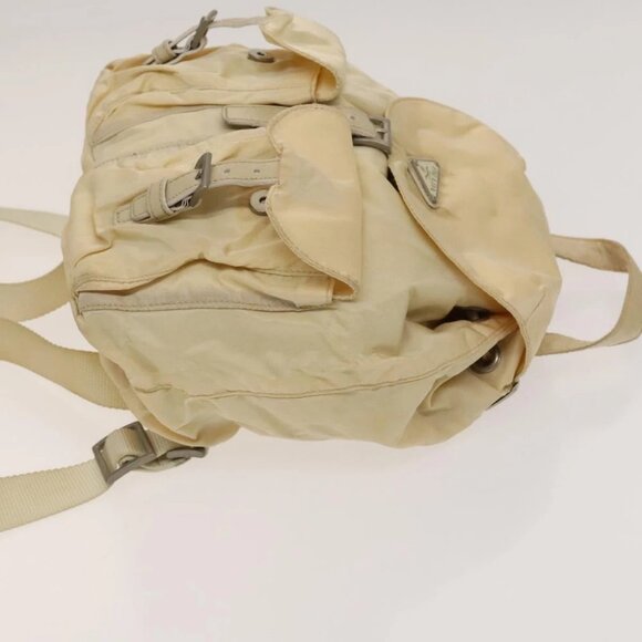 PRADA Backpack Nylon Beige Silver Auth bs27129 - Picture 4 of 16